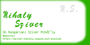 mihaly sziver business card